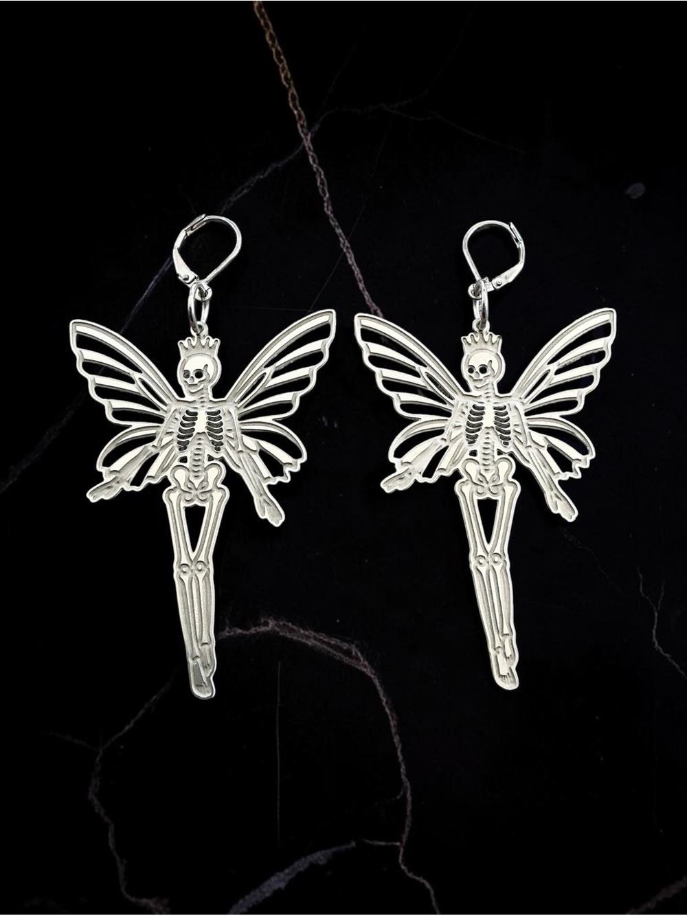 🆕 Ballerina Queen with Butterfly Wings Dangle Earrings